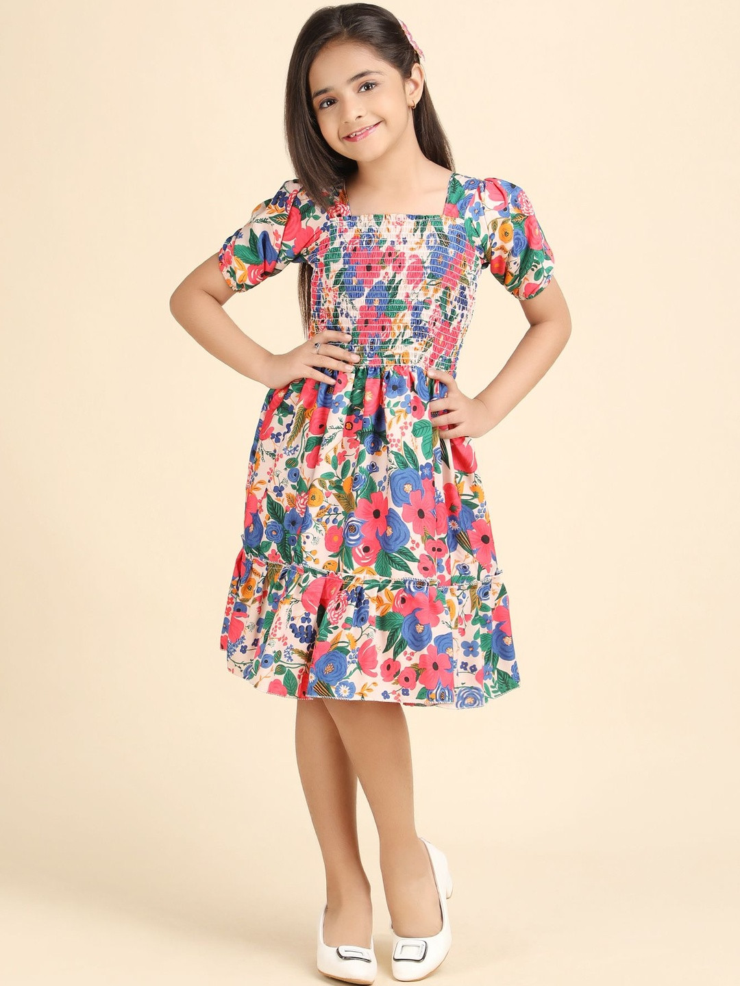 FIXOCRA Floral Print Fit & Flare Dress