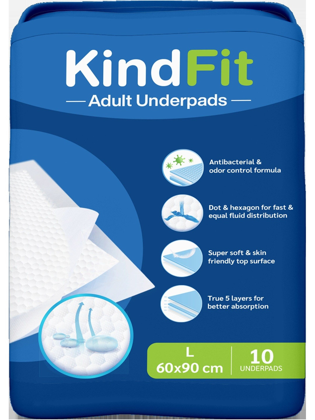 Kindfit Disposable Adult Underpads - L - 10Pcs