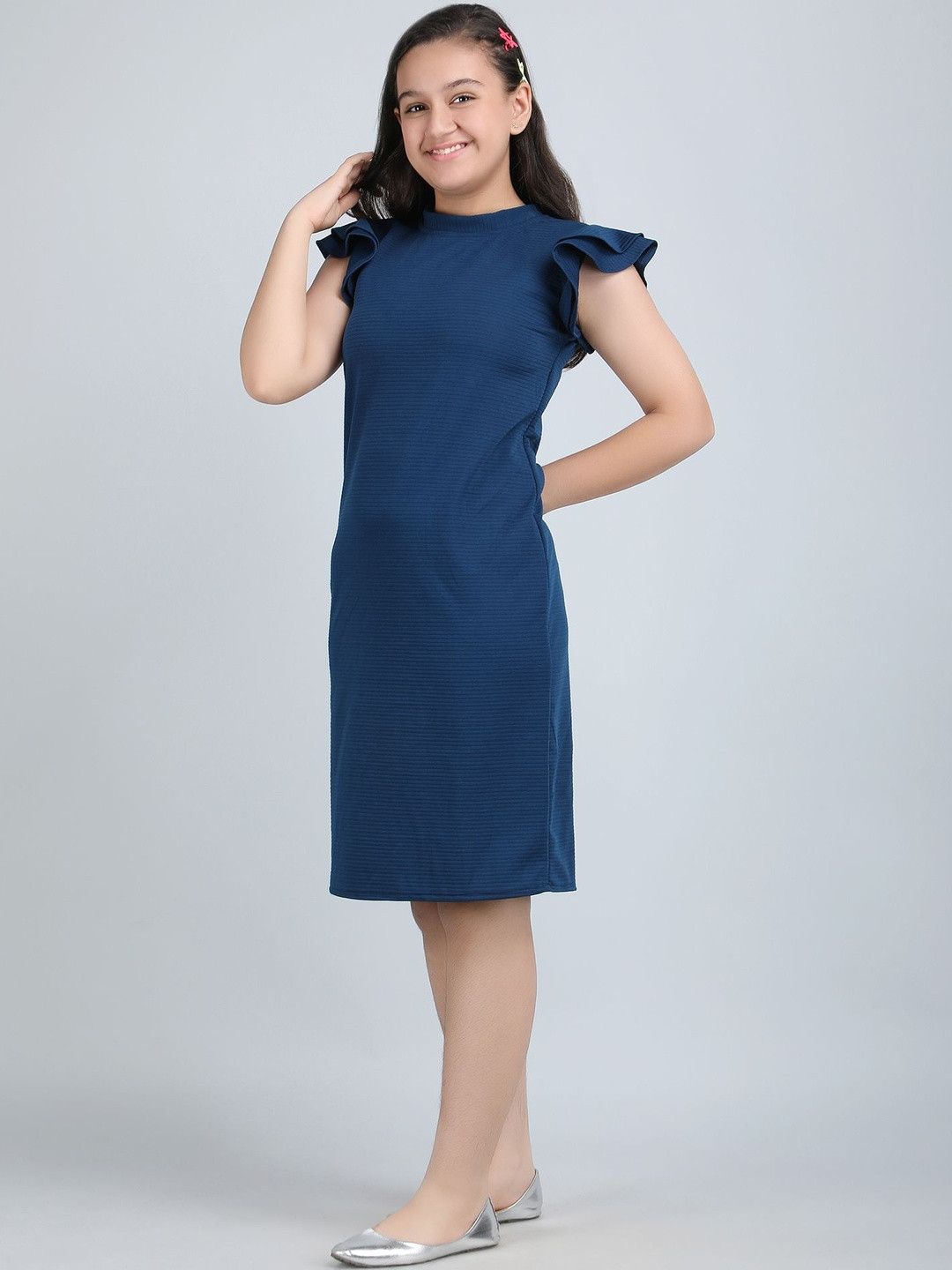 FIXOCRA Puff Sleeve Sheath Dress