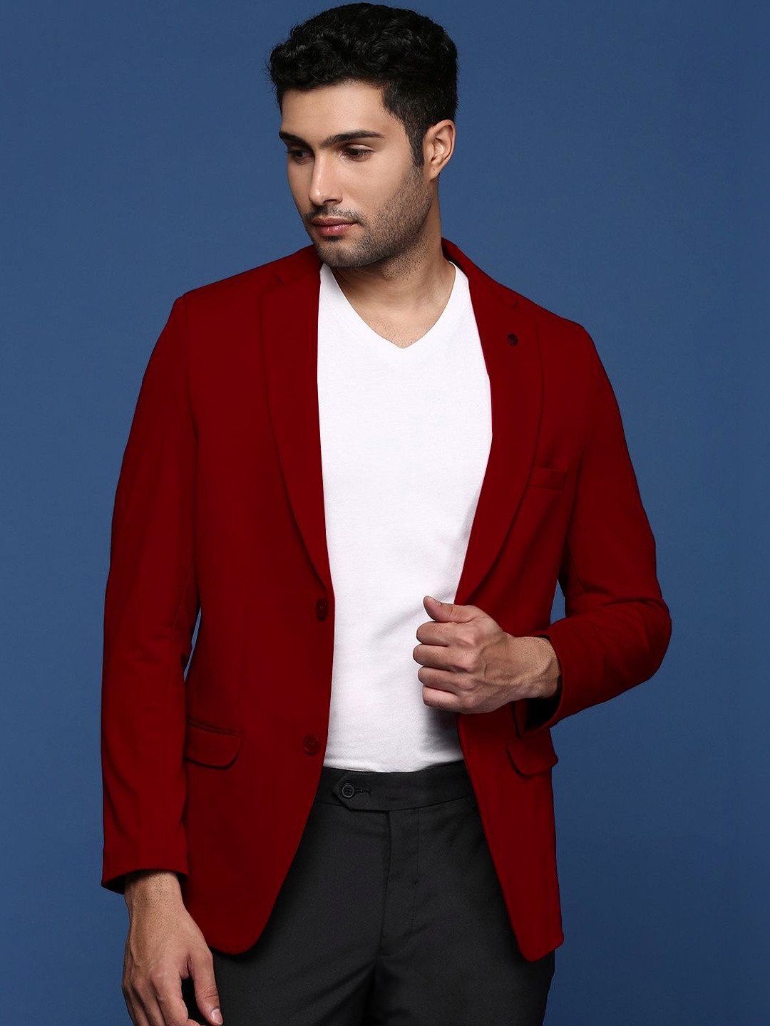 SHOWOFFFF Single-Breasted Slim Fit Blazers