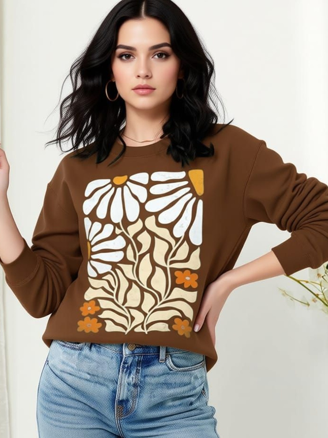 Mast & Harbour Women Printed Sweatshirt