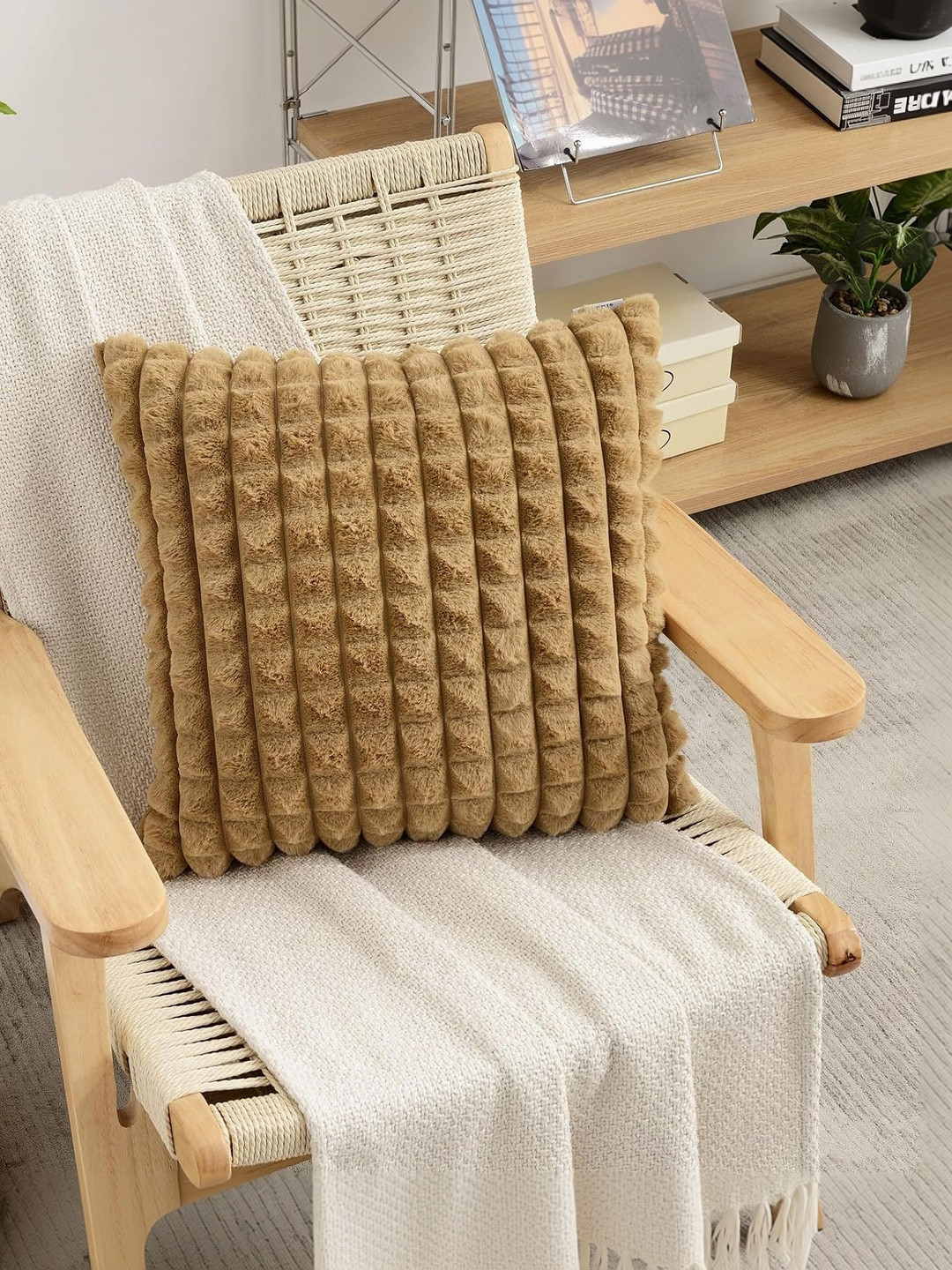 Vinayaka Fab Khaki Square Cushion Covers