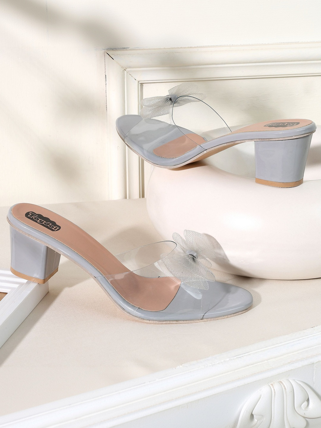TAYDOL PVC Party Block Mules with Bows