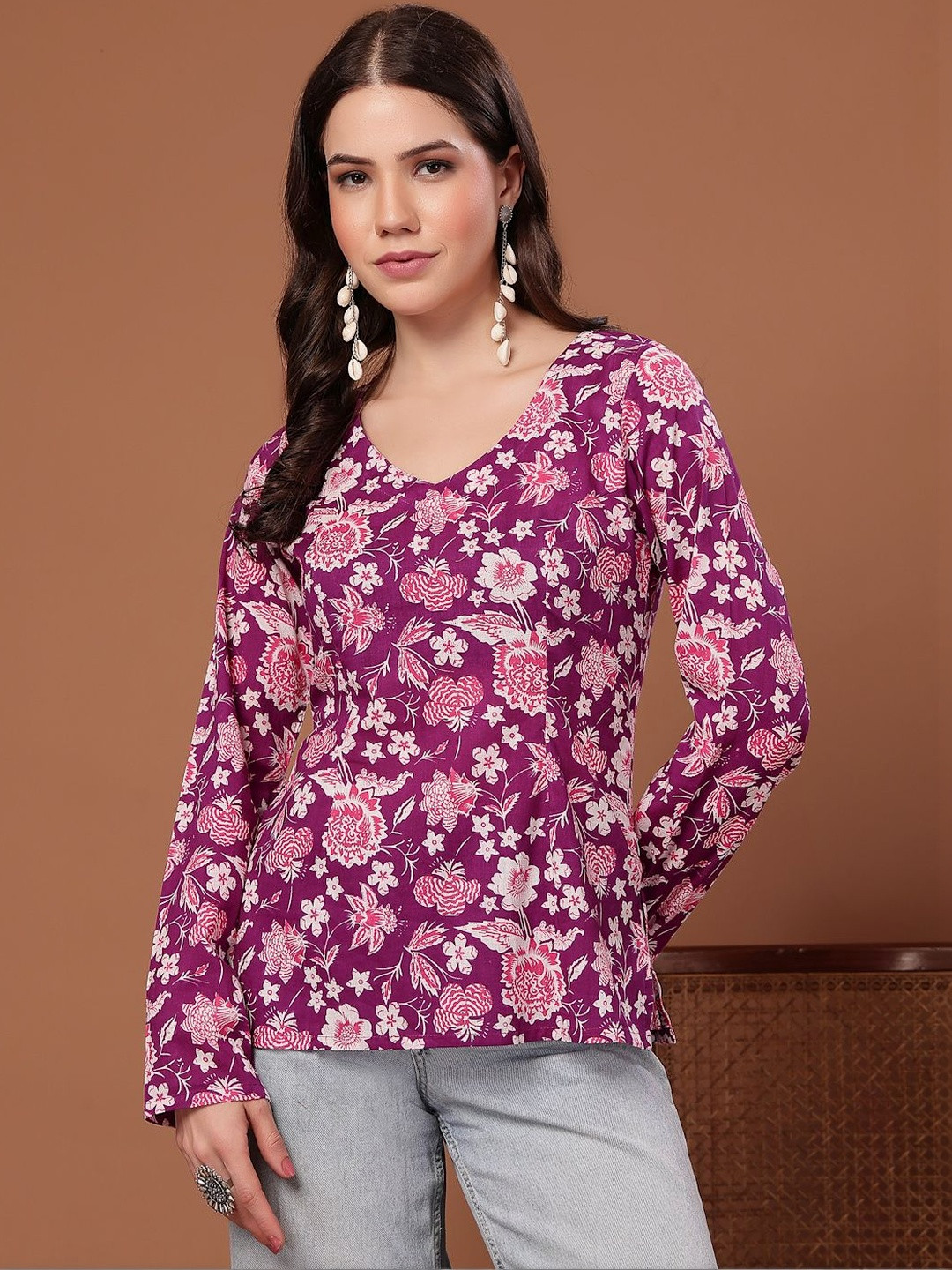 Stylum Floral Print Cotton Top