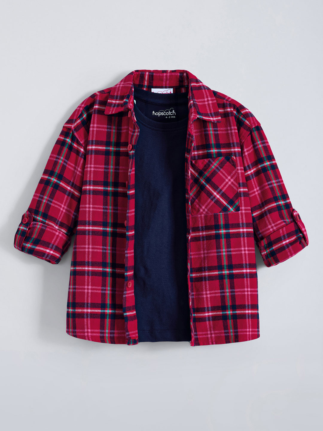 Hopscotch Boys Tartan Checks Checked Casual Shirt