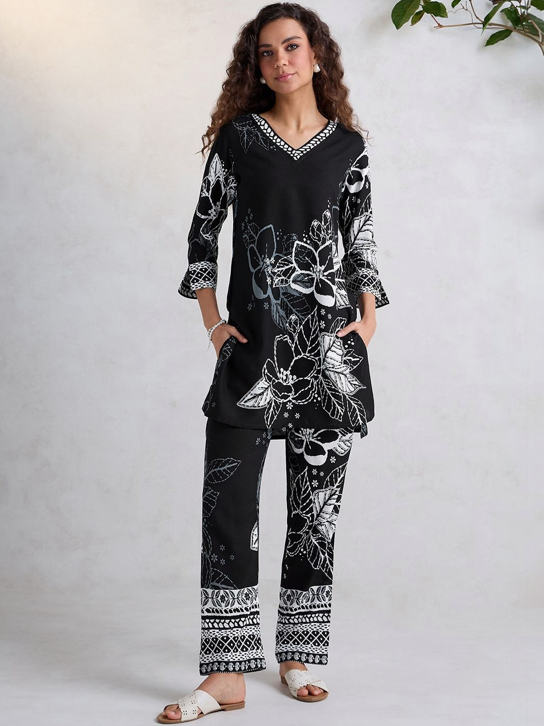 FLOWERVELLY Printed Tunic With Trousers Co-Ords