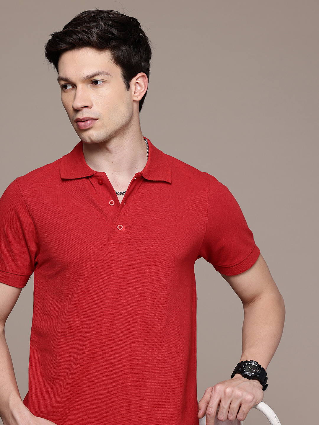 Moda Rapido Men Solid Polo Collar T-shirt