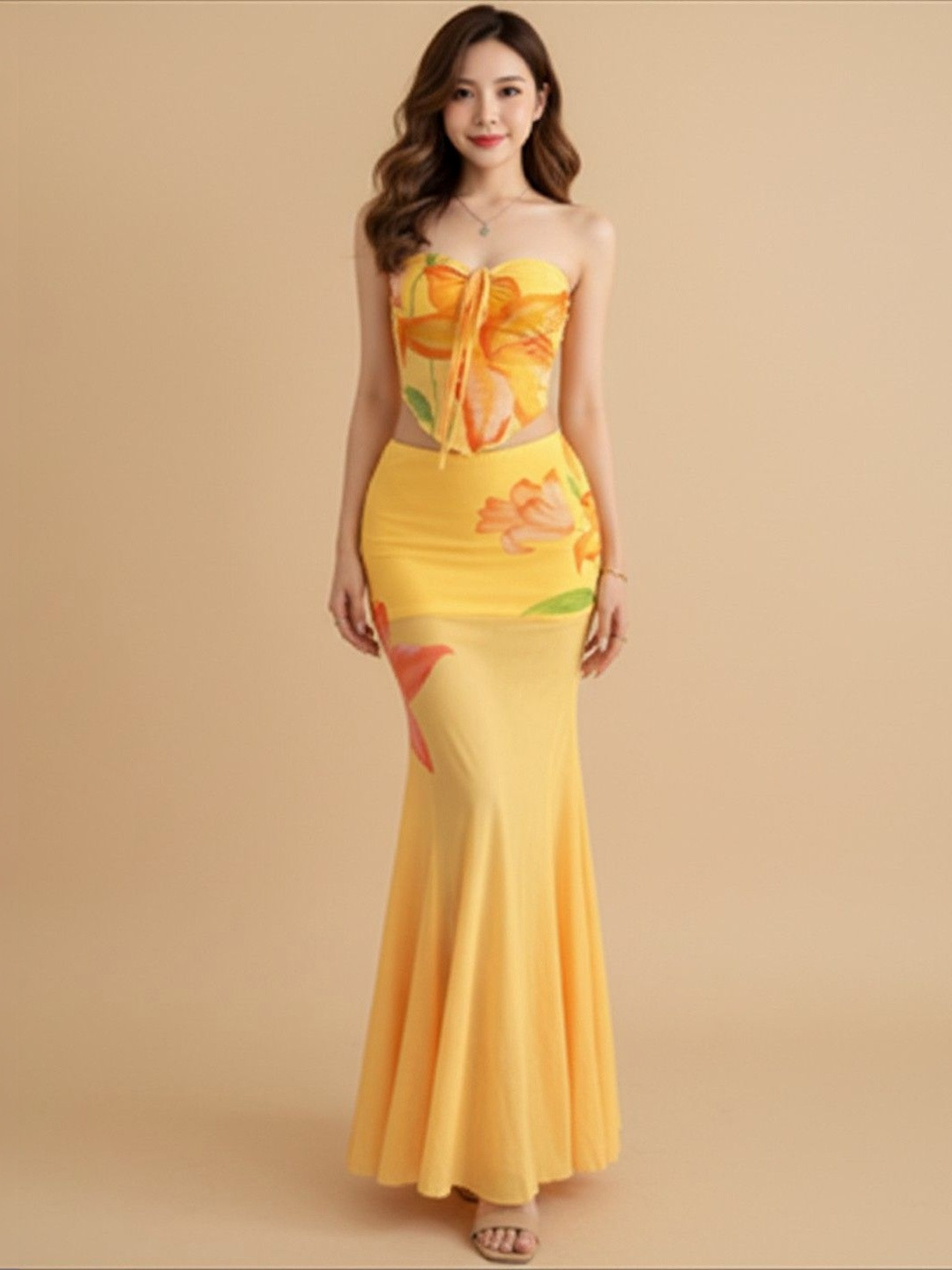 bebe Floral Print Maxi Dress