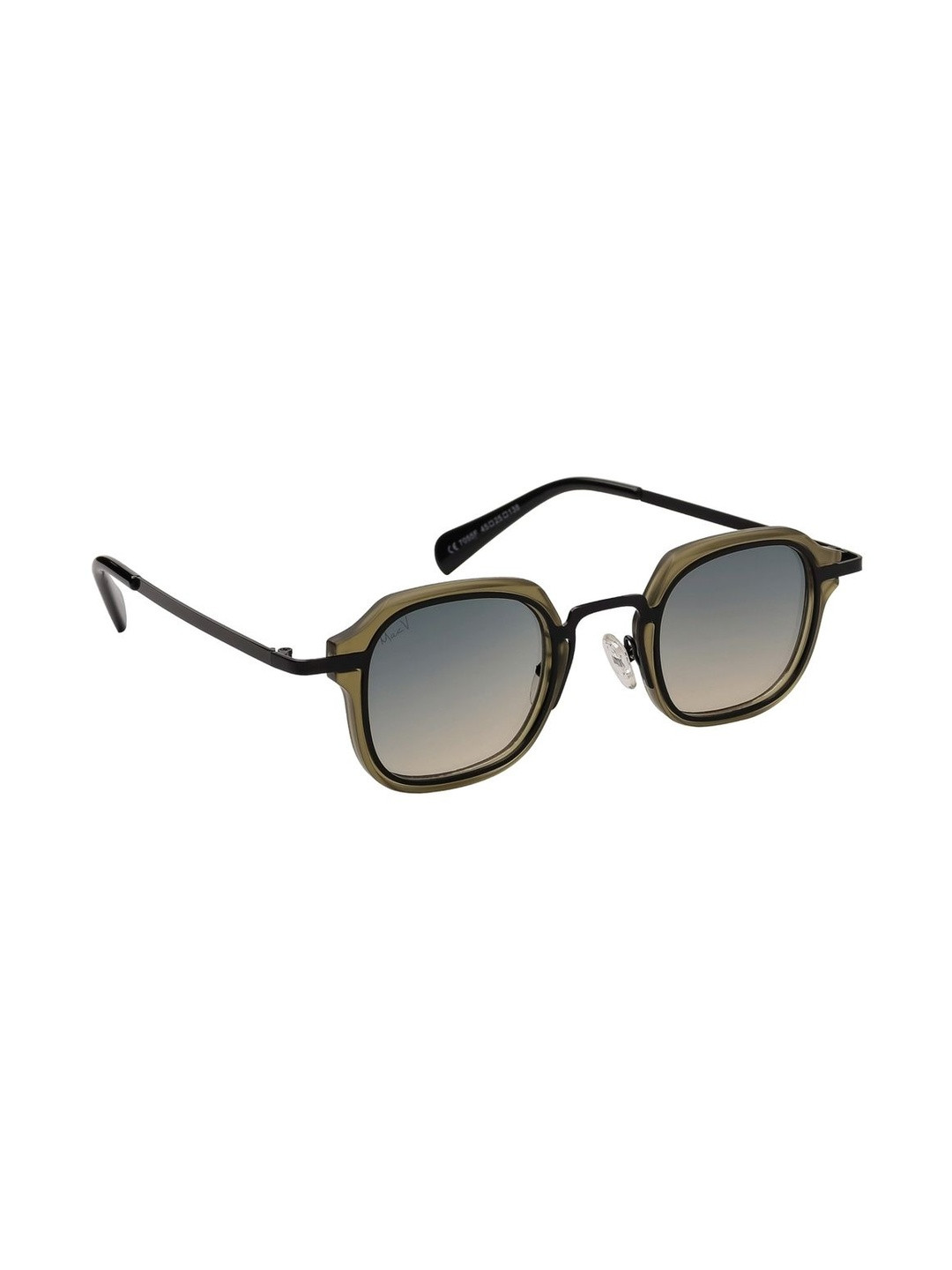 MacV Unisex Blue Lens & Brown Square Sunglasses with