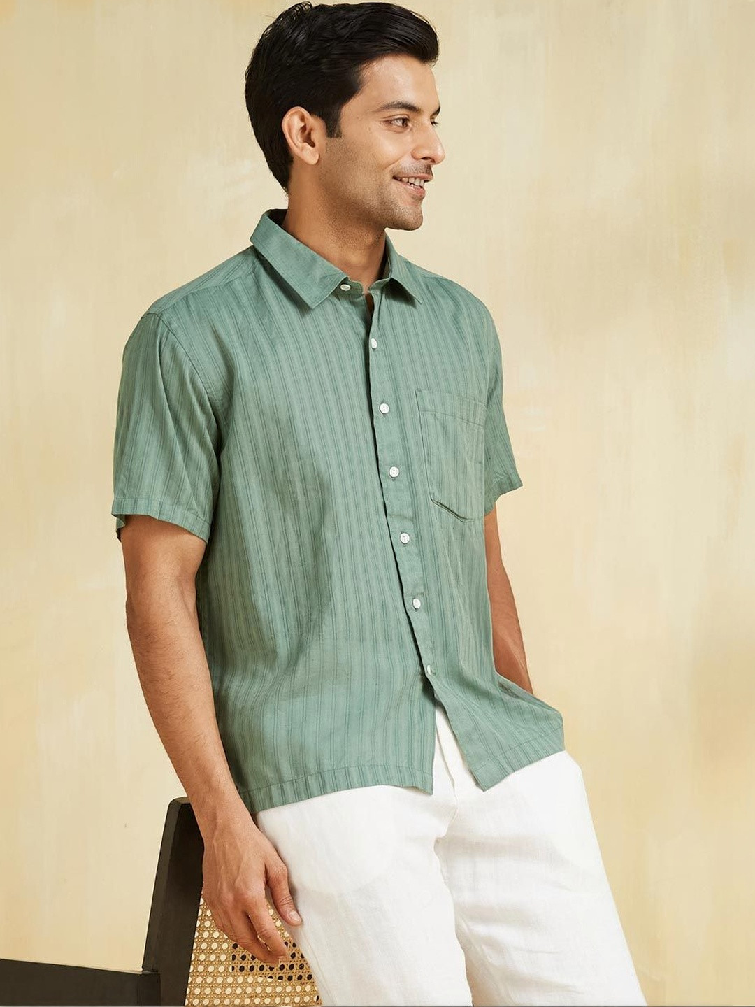Fabindia Men Striped Casual Shirt