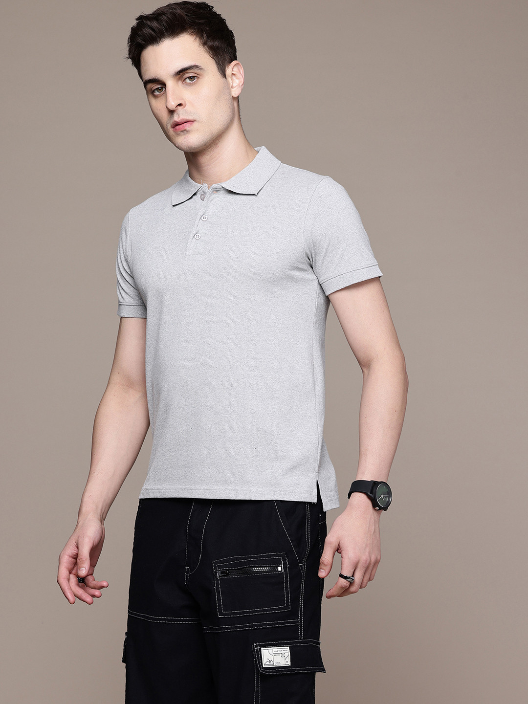Moda Rapido Men Solid Polo Collar T-shirt