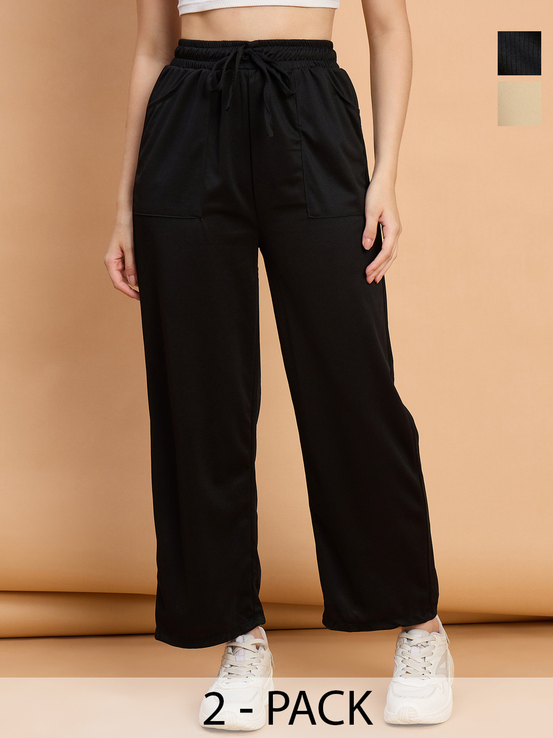 The Roadster Lifestyle Co Pack of 2 Relaxed Fit Front Patch Pocket Cargo Trousers