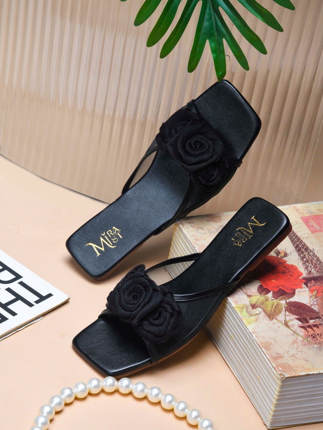 MiraMist Women Embellished Open Toe Flats