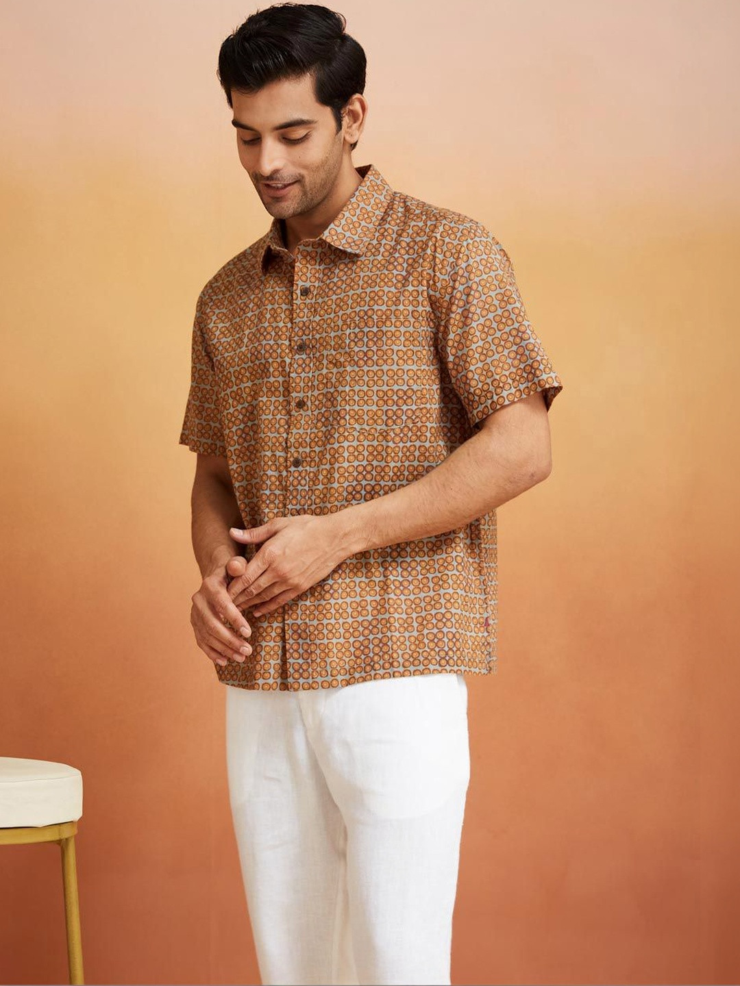 Fabindia Men Printed Casual Shirt