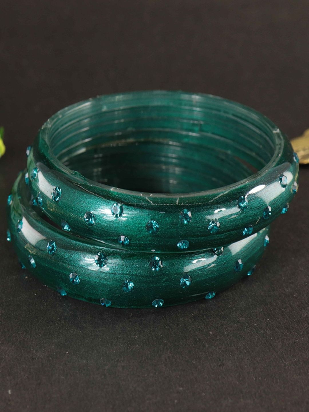 NMII Pack Of 2 Stone-Studded Bangles