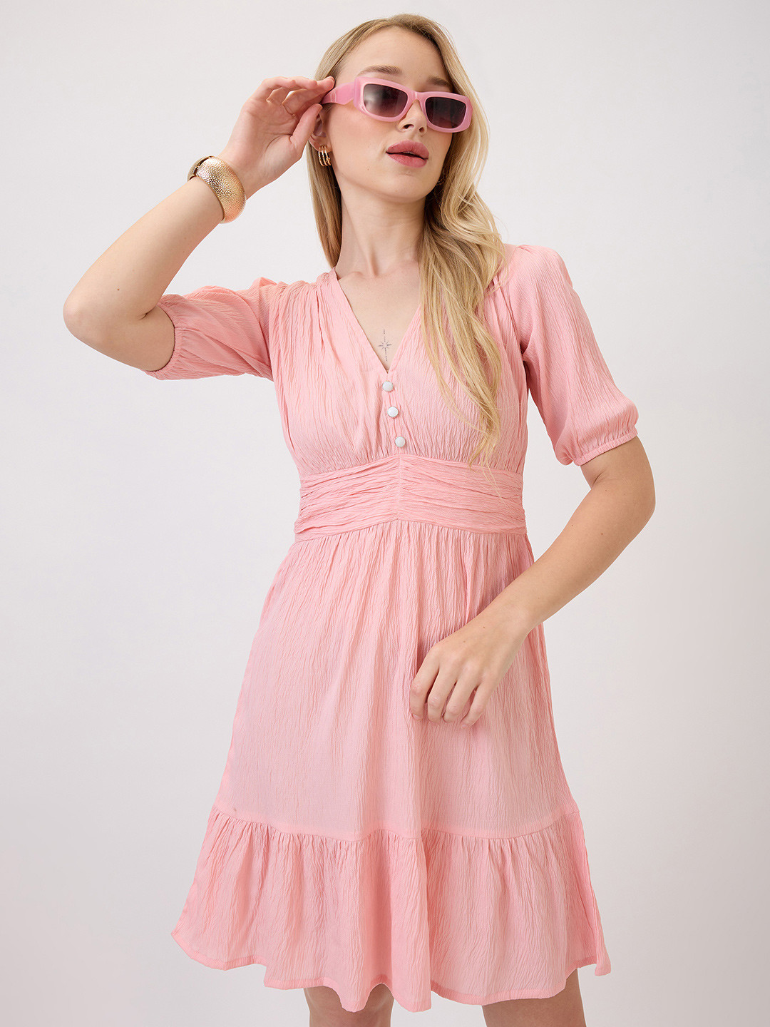 Amarasha Crepe Fit & Flare Dress