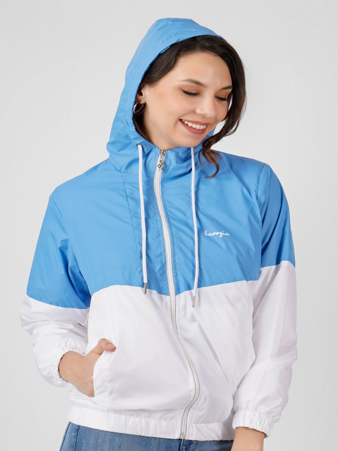 Lavozia Women Colourblocked Lightweight Outdoor Sporty Jacket
