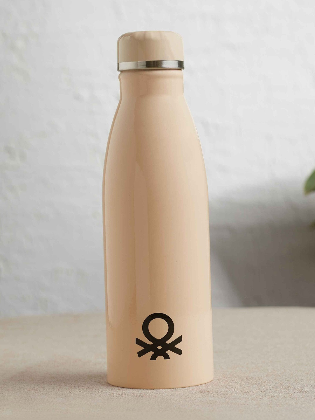 United Colors of Benetton Beige Single Stainless Steel Brand Logo Water Bottle