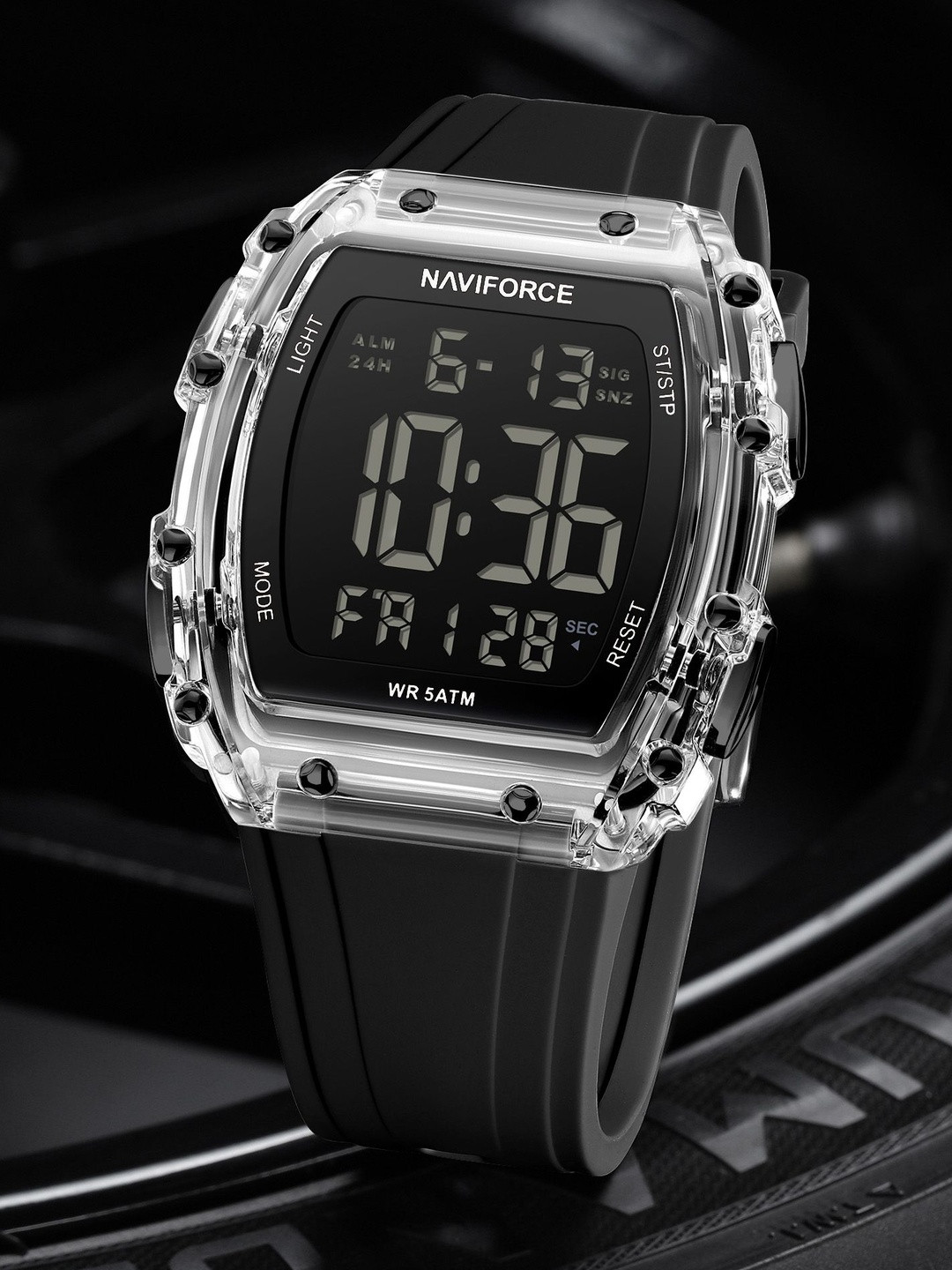 Naviforce Men Dial & Straps Digital Stopwatch Watch NF6107 S-B