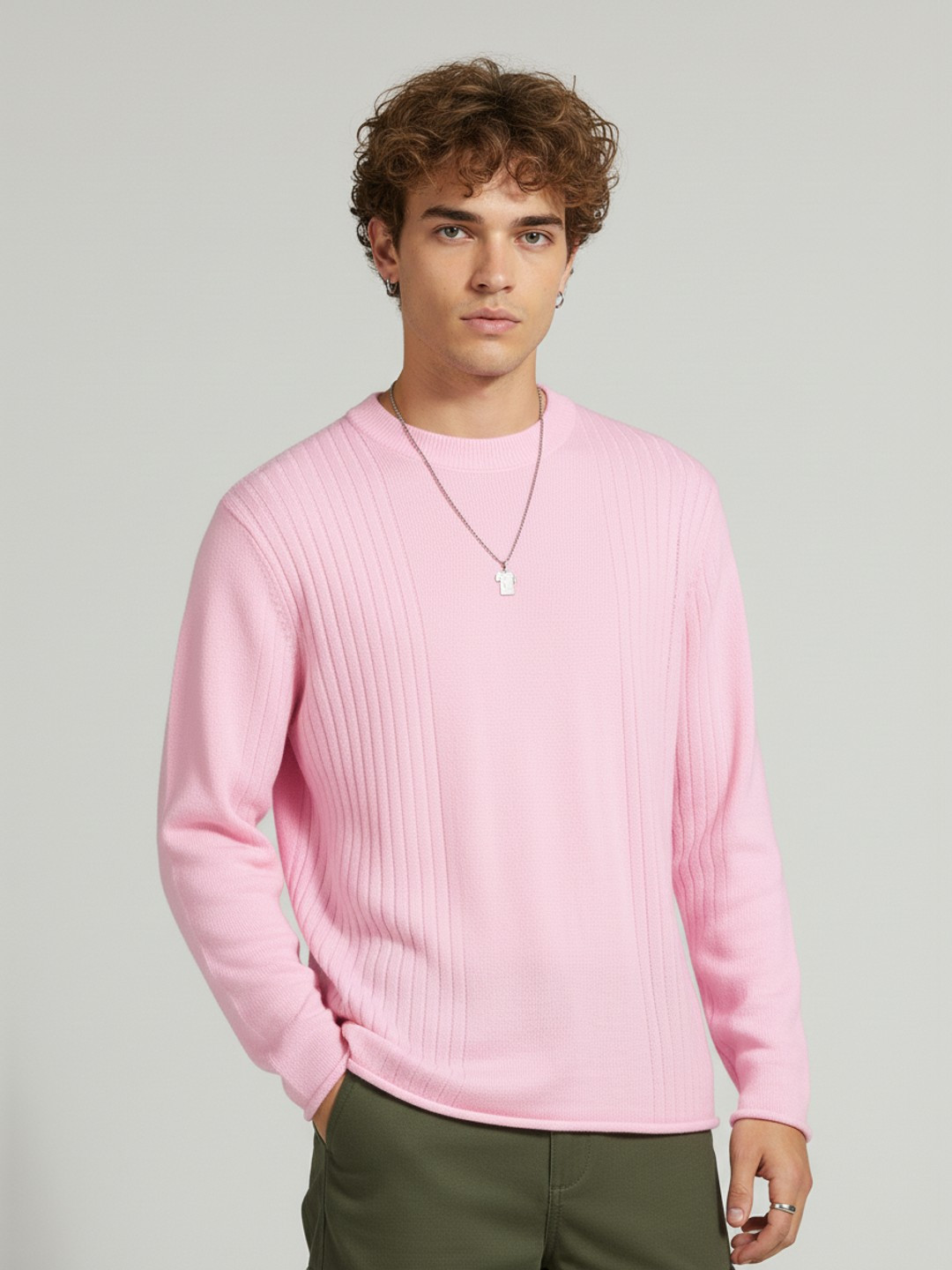 glitchez Self Striped Relaxed Fit Pullover