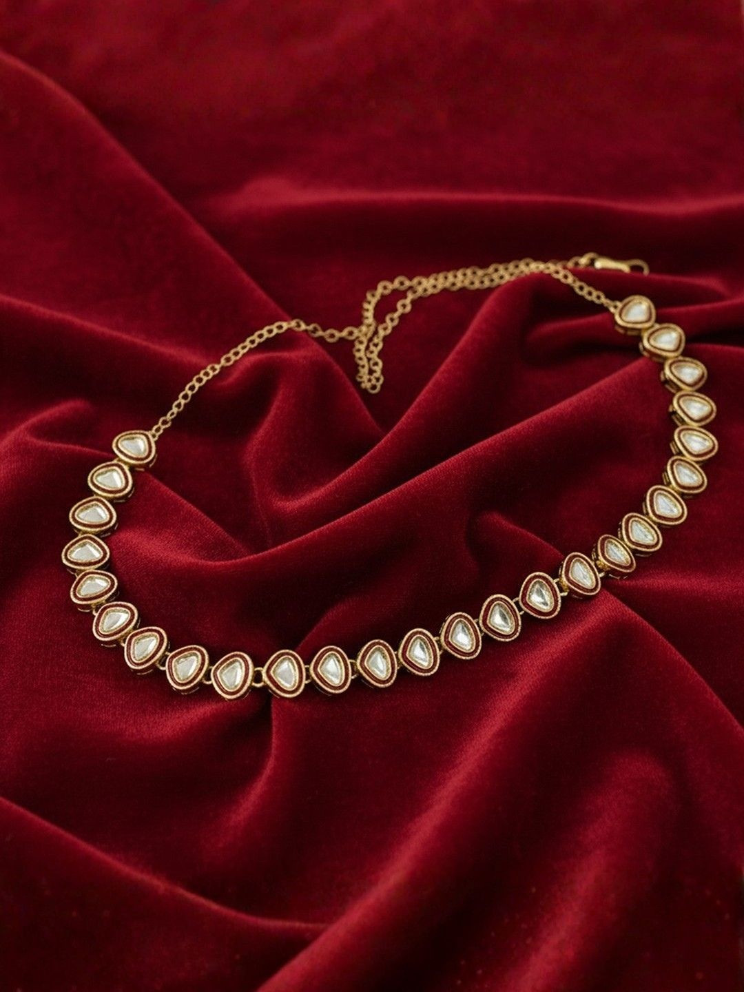 I Jewels Gold Plated Kundan Studded Waist Chain Saree Accessories