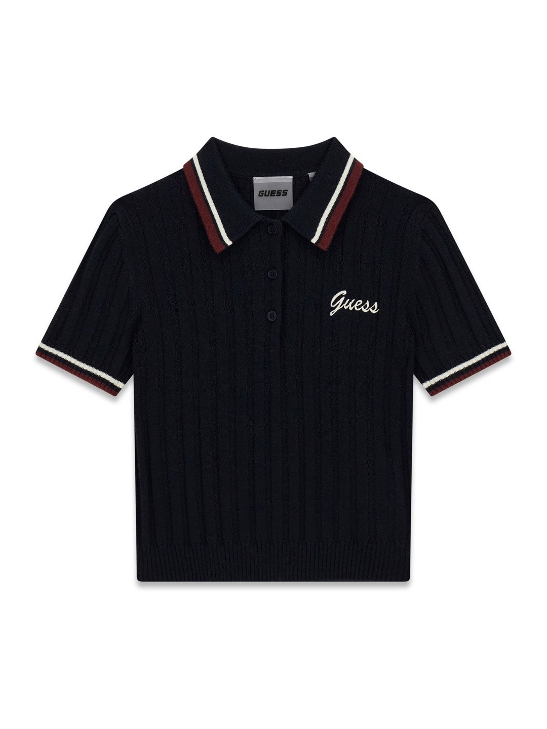 GUESS kids Girls Ribbed Pullover with Embroidered Detail
