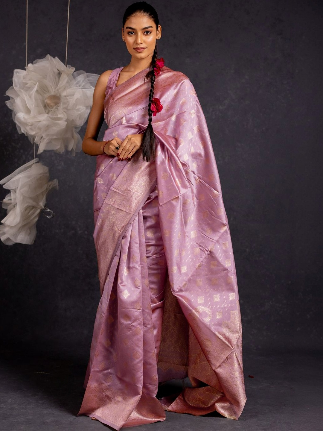 Subham Woven Design Zari Silk Blend Banarasi Saree