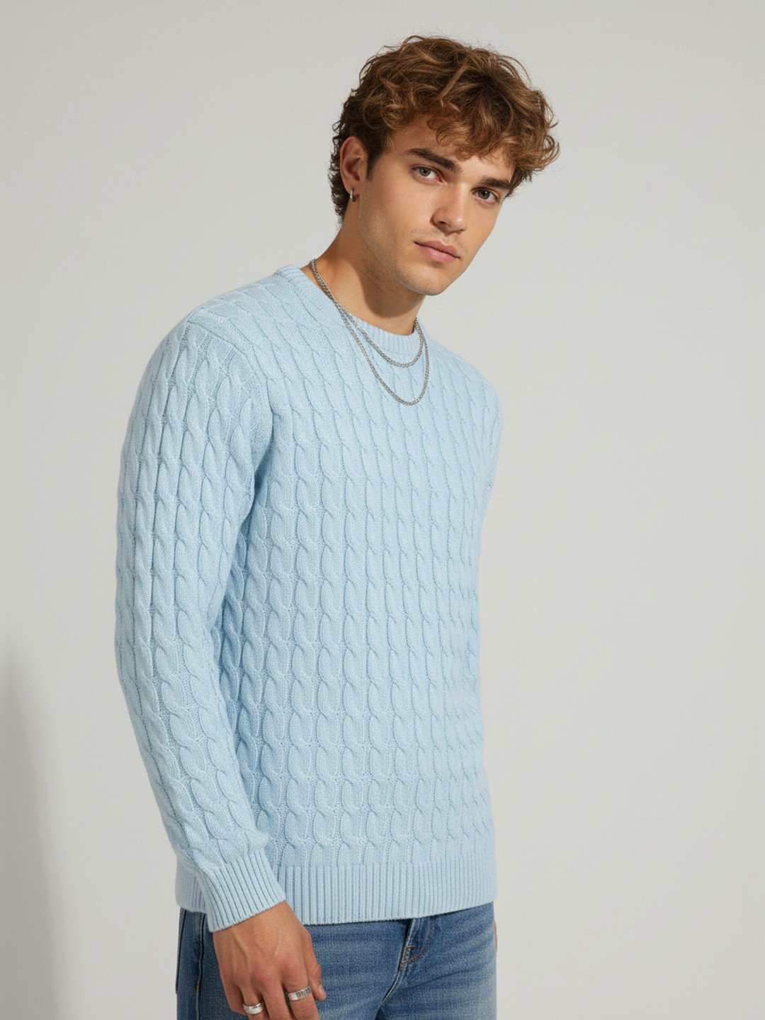 glitchez Acrylic Cable Knit Sweater