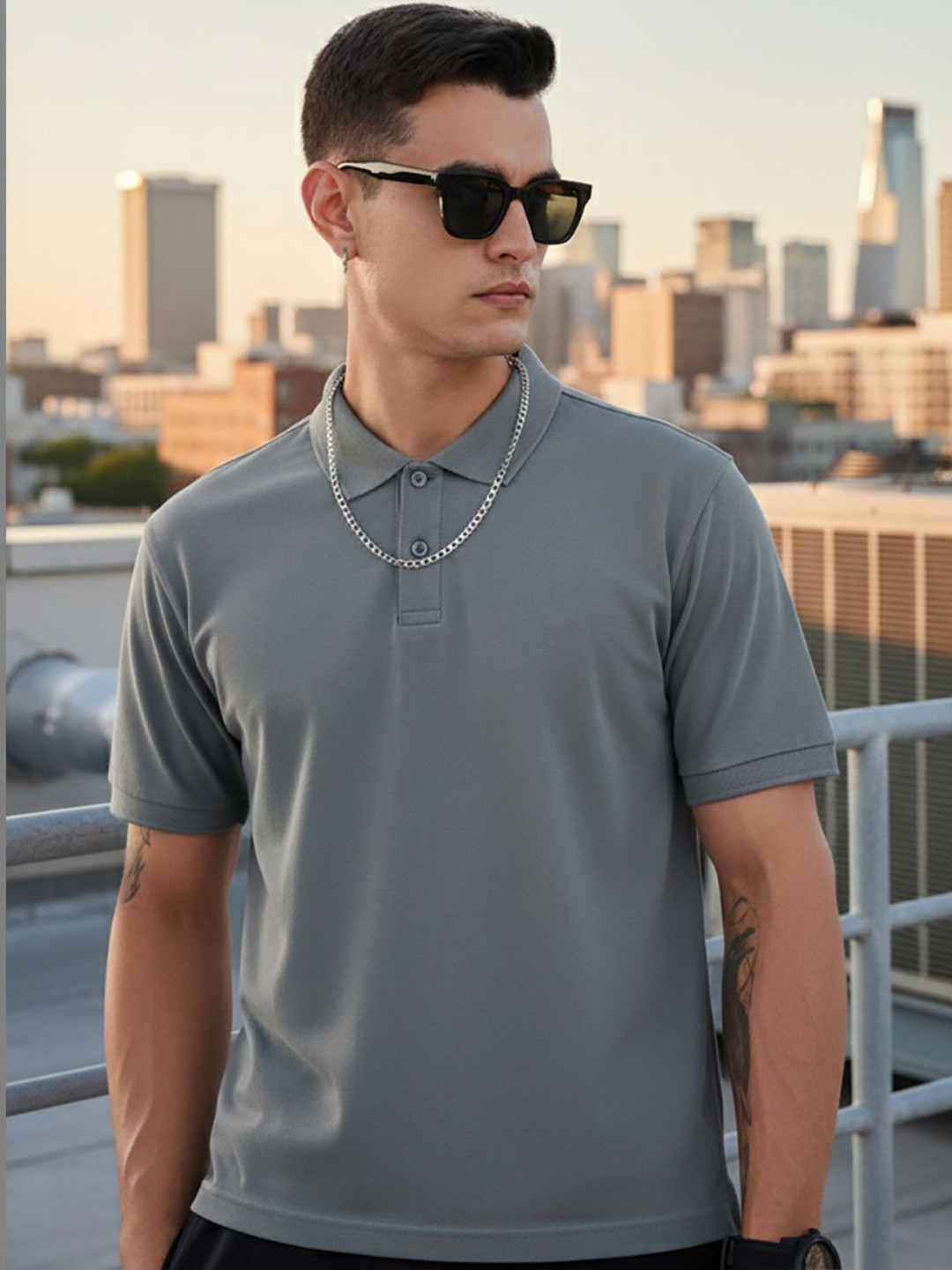 SZN Men Polo Collar T-shirt