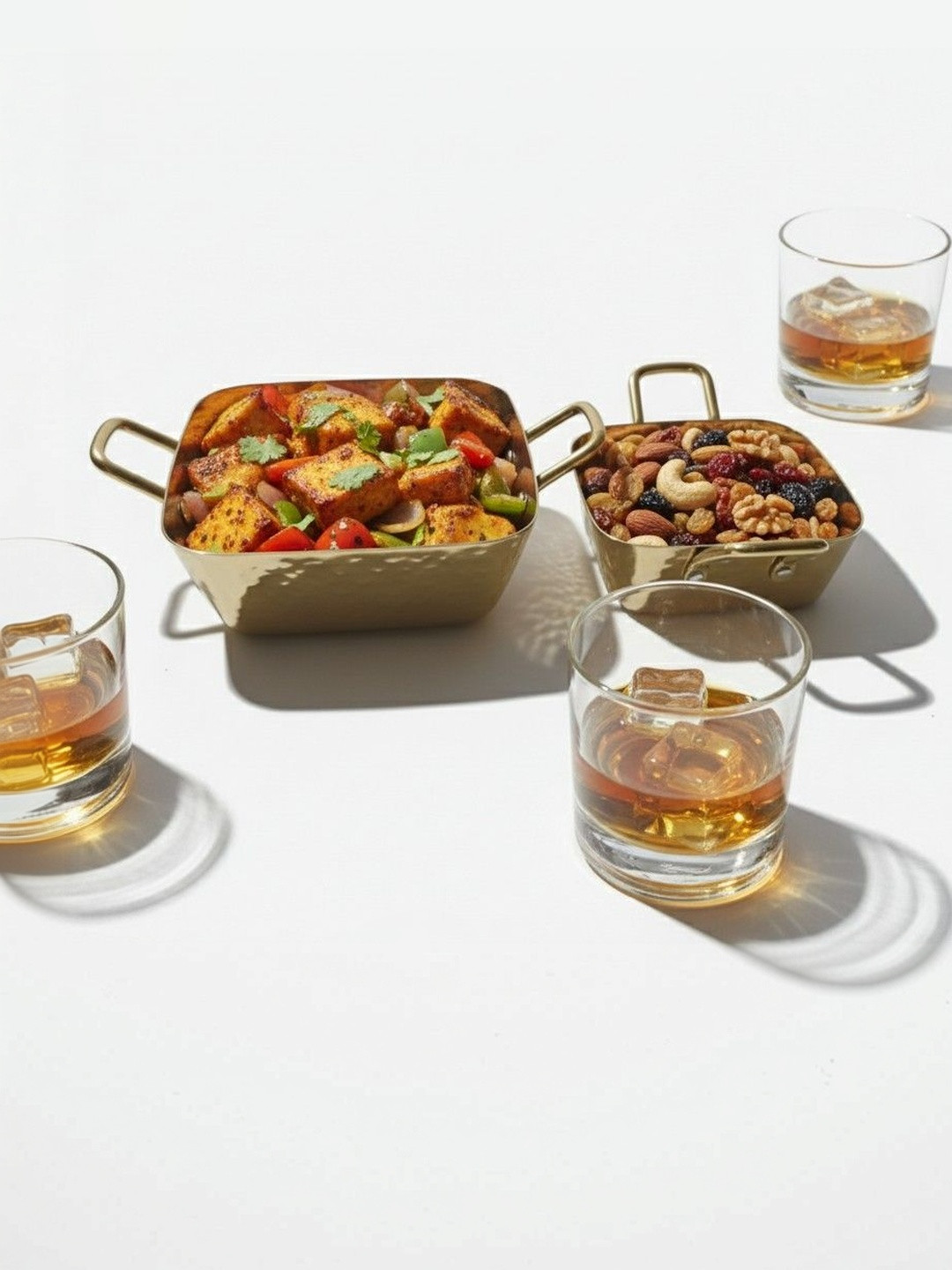 Car-O-Bar Gold-Toned 2 Pieces Stainless Steel Easy to Clean Serving Bowls