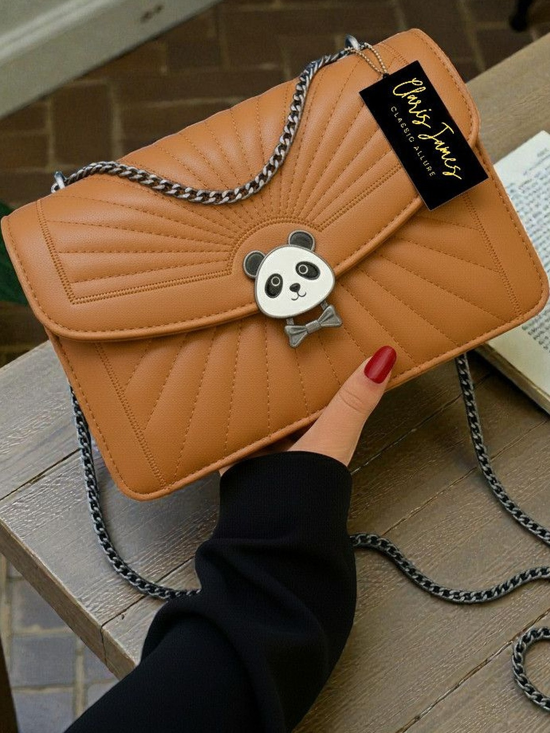 CLARIS JAMES Textured PU Sling Bag