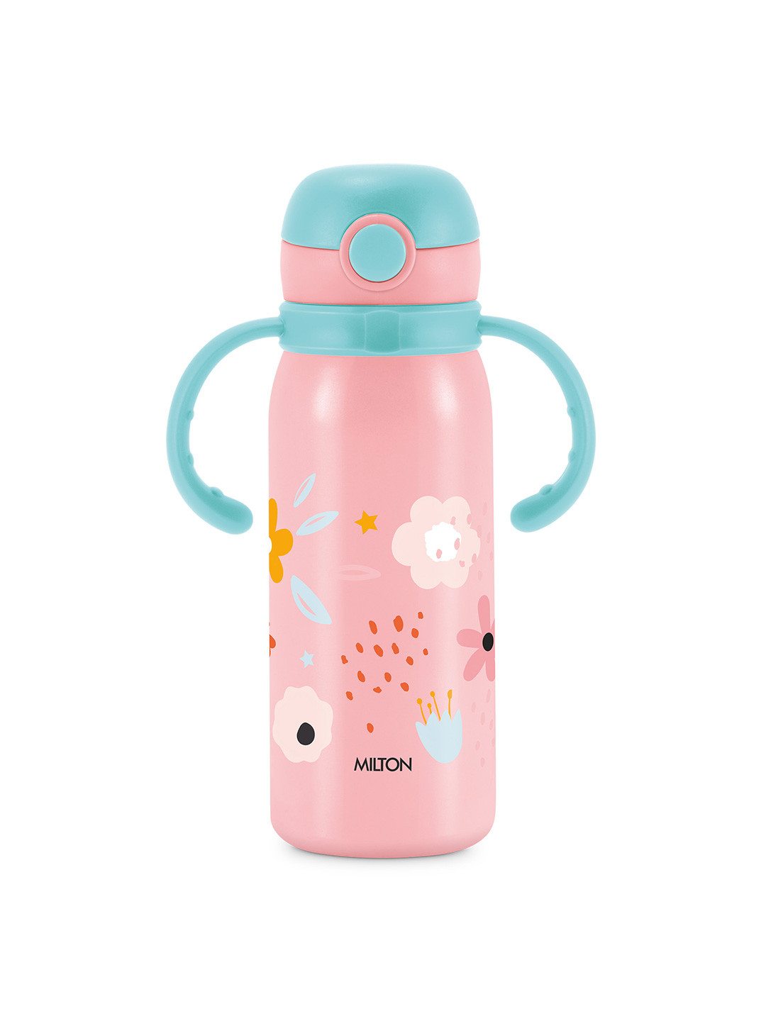 MILTON Fountain Pink Flowers Print Stainless Steel Leak Proof Bottle 625 ml