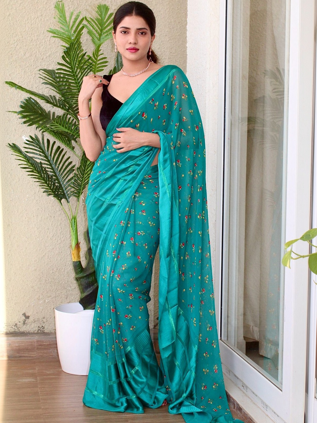 Sanwariya Silk Floral Pure Georgette Saree