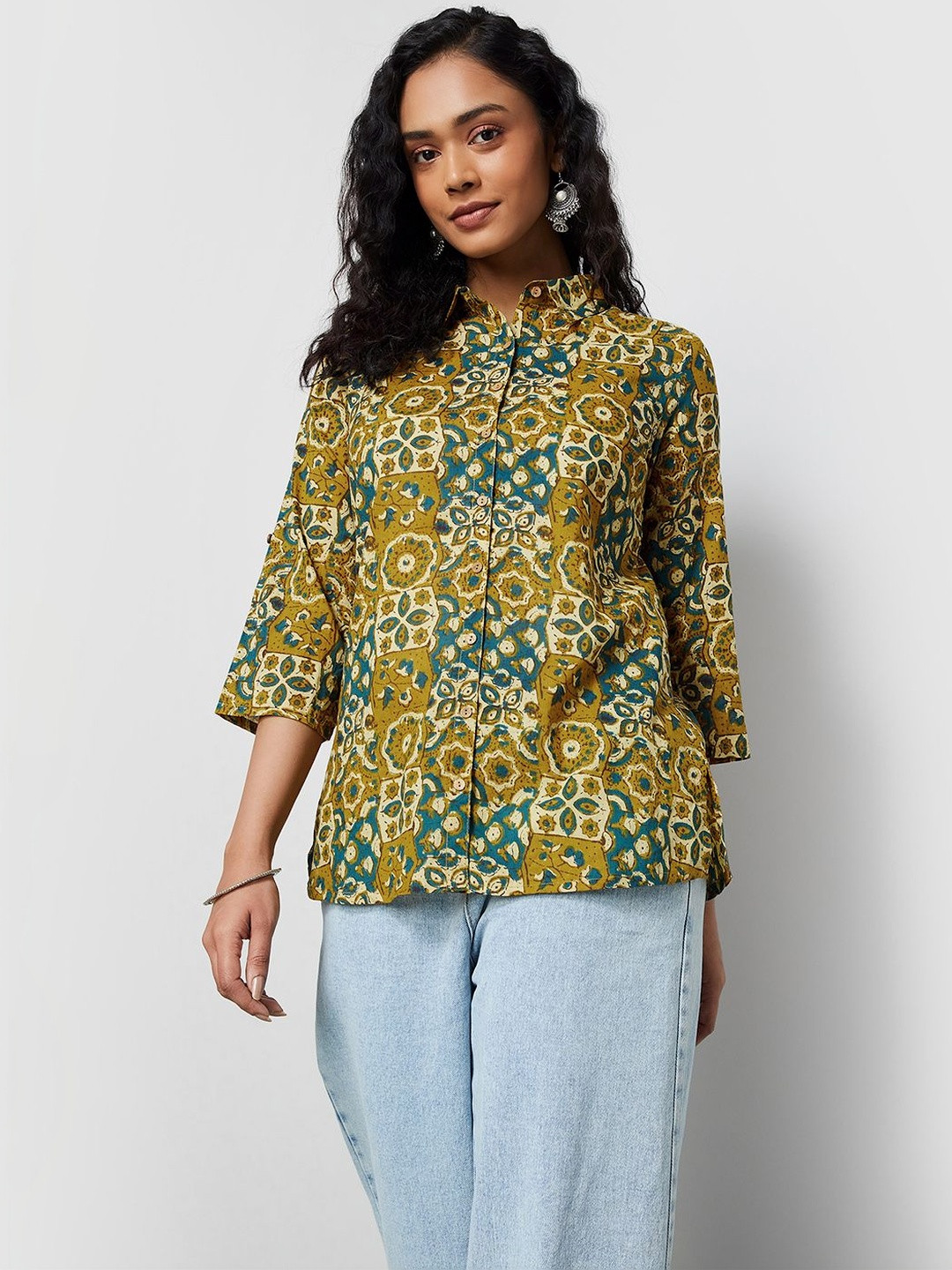 Melange by Lifestyle Ethnic Motifs Printed Pure Cotton Kurti