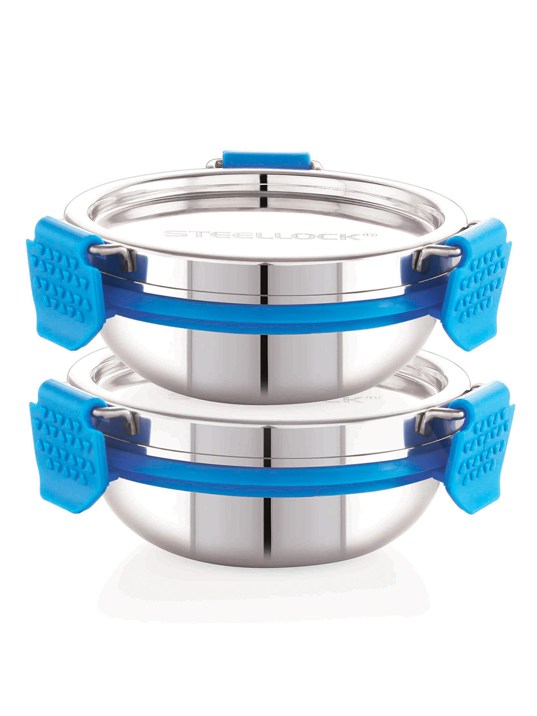 STEELLOCK Silver-Toned 2 Pieces Stainless Steel Air Tight Containers With Lid-200 ml Each