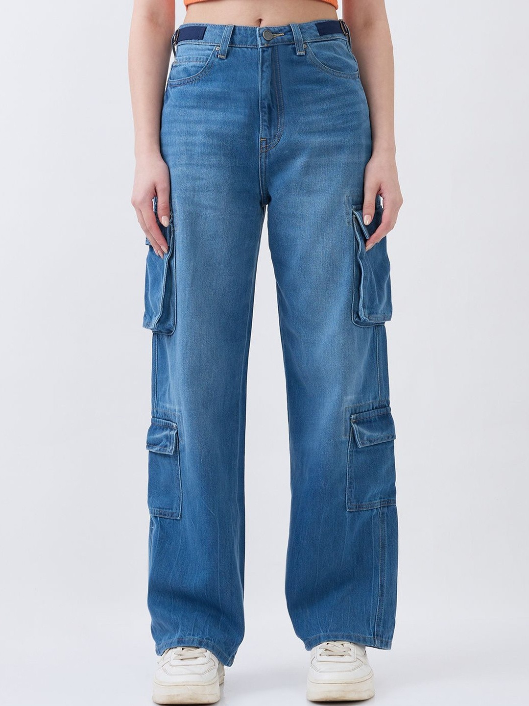 SPYKAR Women Straight Fit High-Rise Light Fade Stretchable Jeans