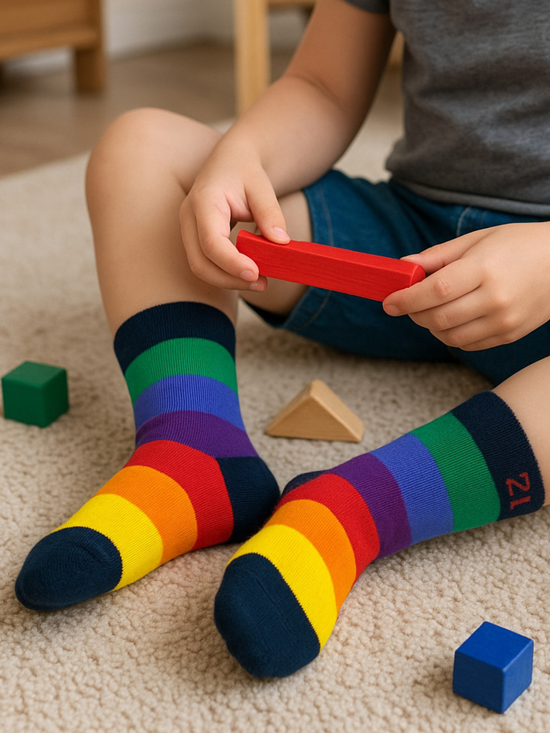 AHC Kids Pure Cotton Patterned Ankle Length Socks