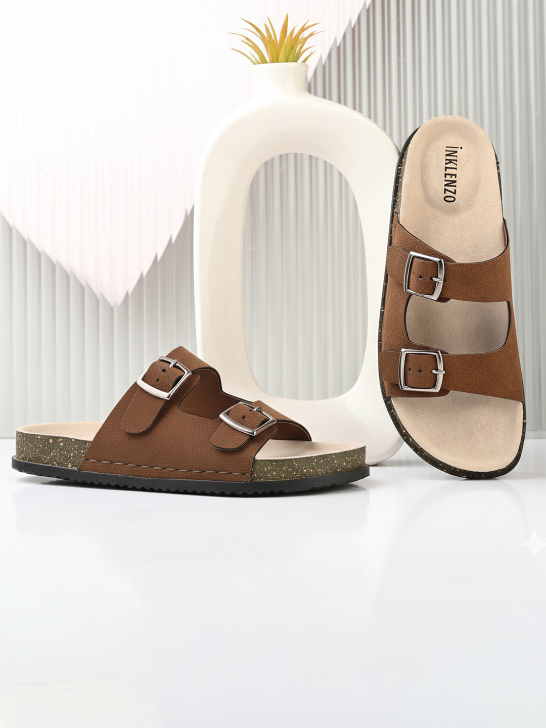 INKLENZO Women Open Toe Flats with Buckles