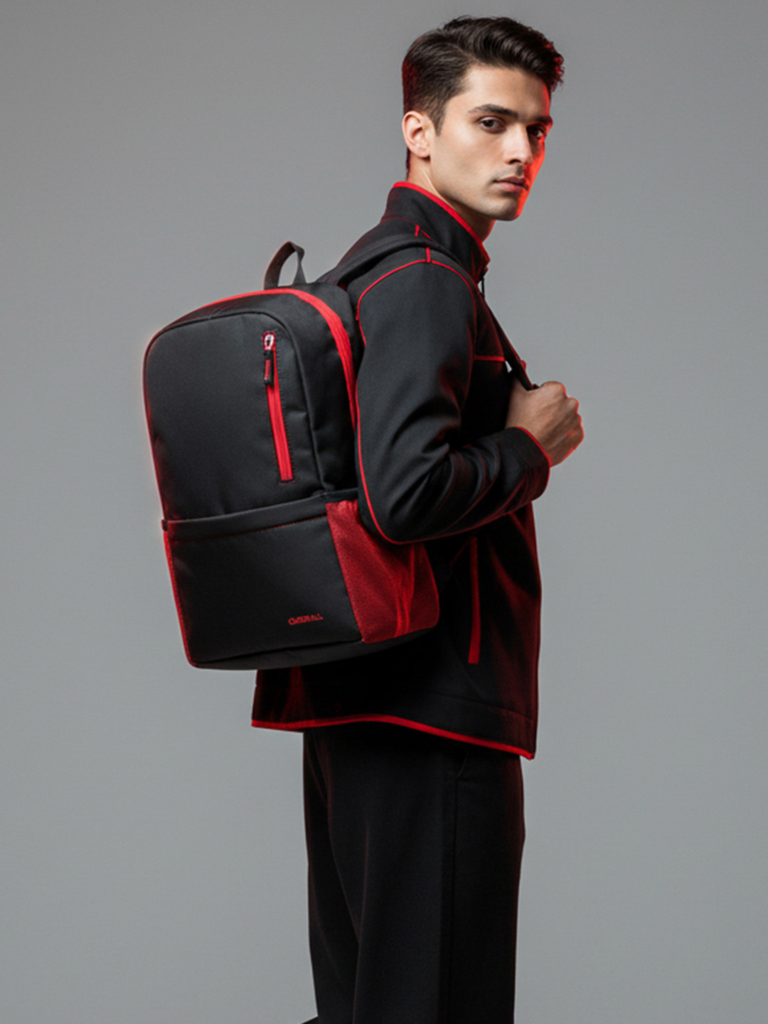 CARRIALL Unisex Red Solid Backpack