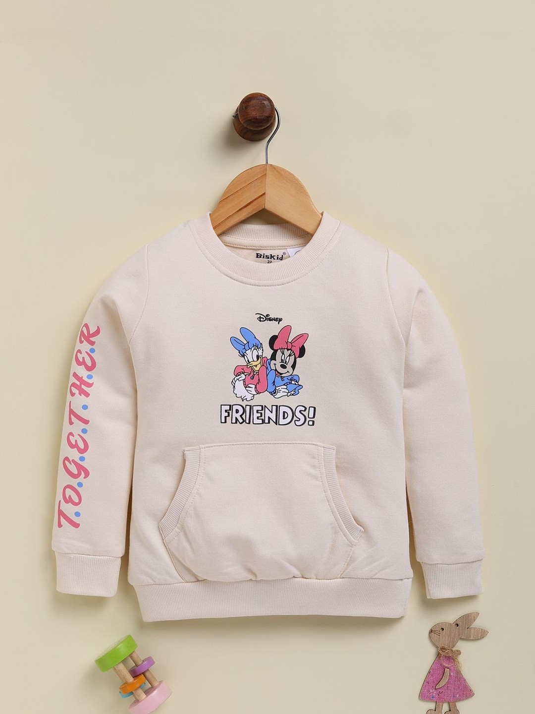 Biskid Girls Printed Full Sleeves Disney Sweatshirt