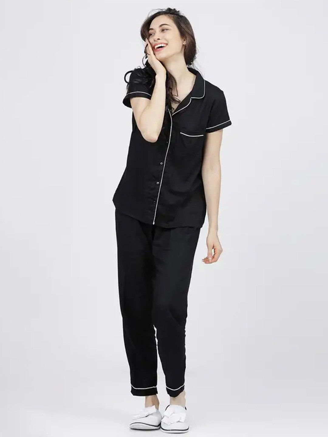 GORDHAN Women Solid Night suit
