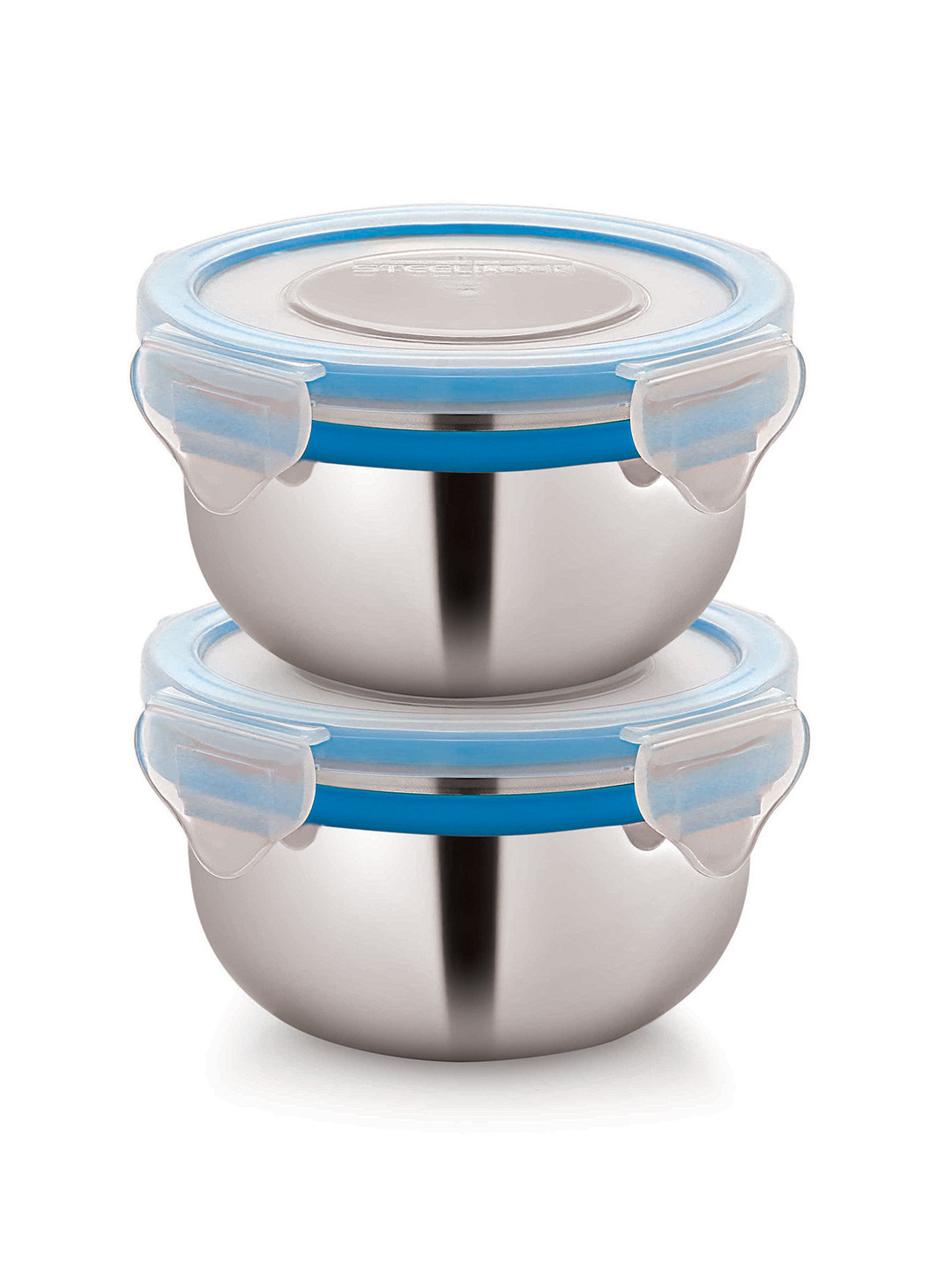 STEELLOCK Silver-Toned 2 Pieces Stainless Steel Air Tight Containers With Lid-275ml Each