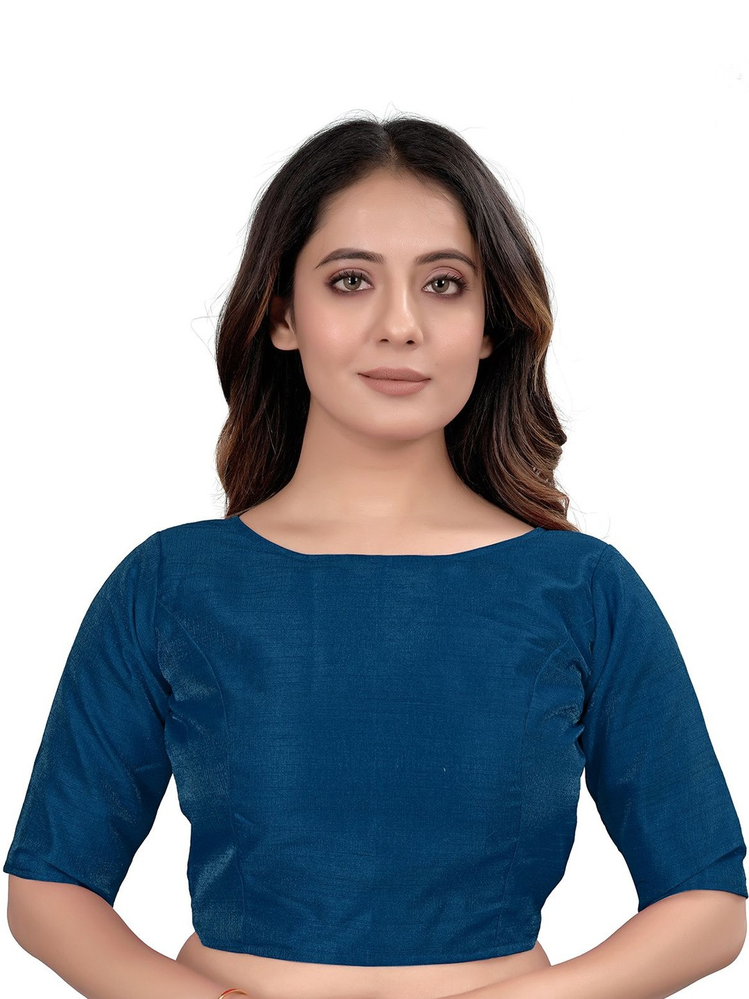 Nigel Designer Silk Boat Neck Saree Blouse