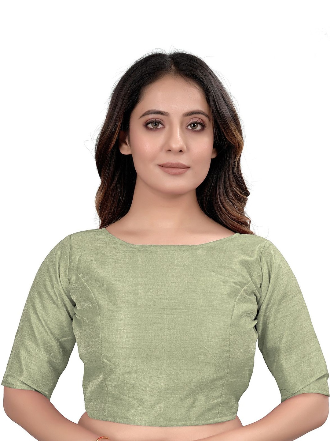 Nigel Designer Silk Boat Neck Saree Blouse