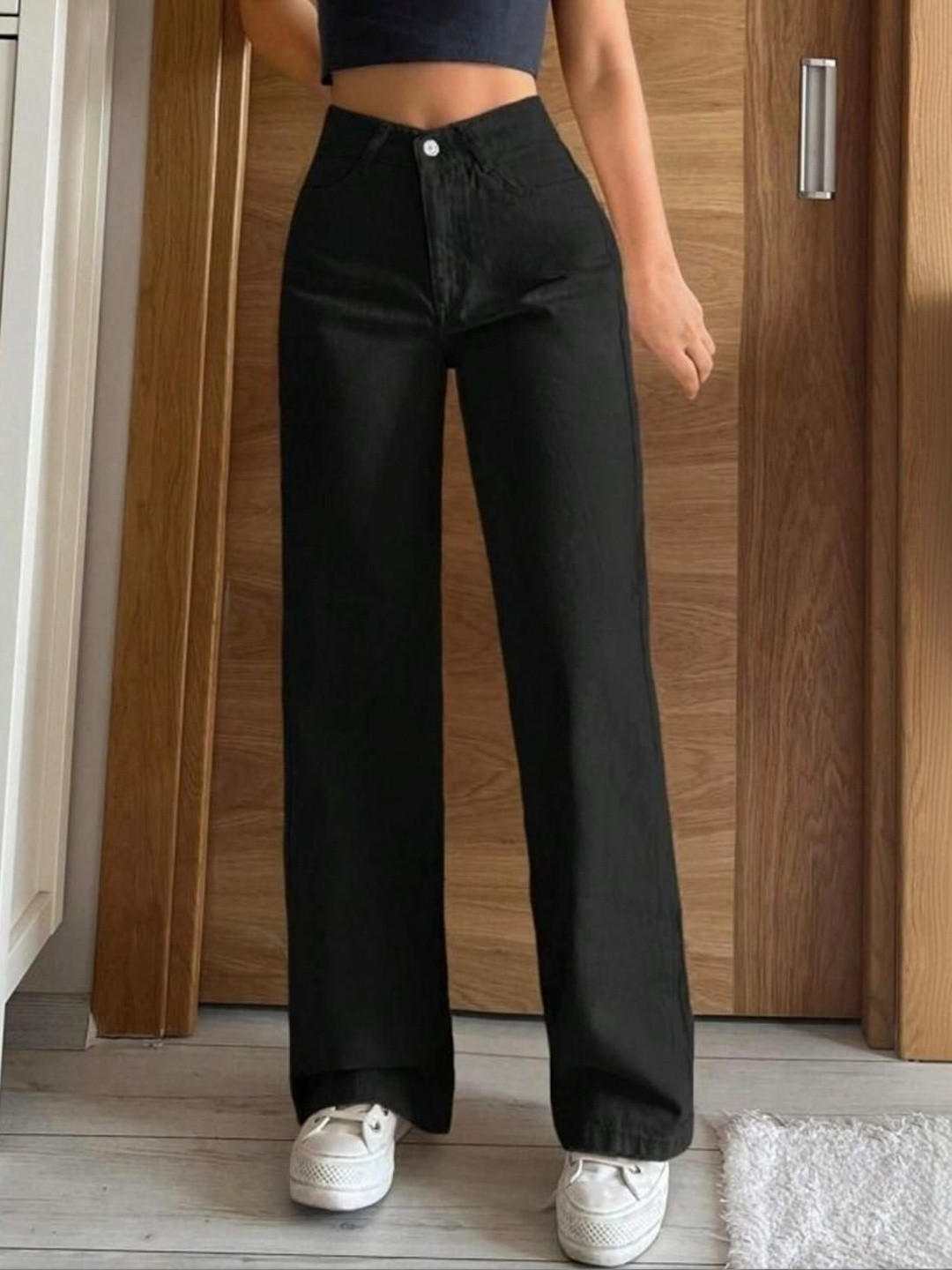 AngelFab Women Straight Fit High-Rise Stretchable Jeans