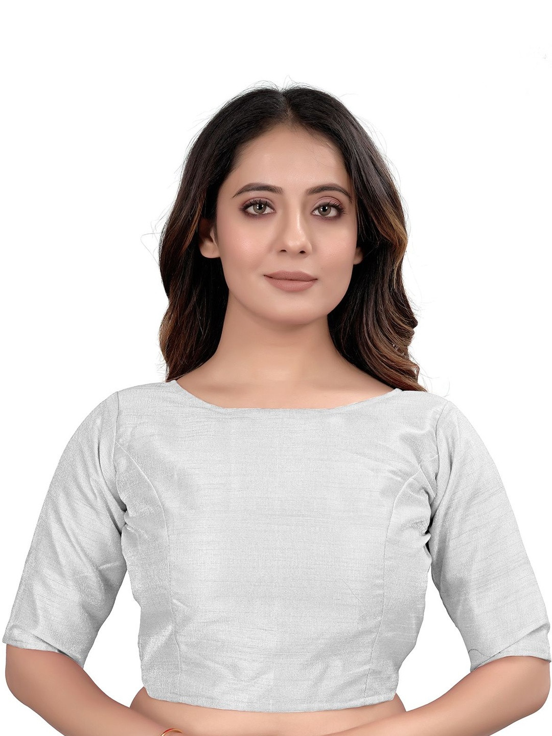 Nigel Designer Silk Boat Neck Saree Blouse