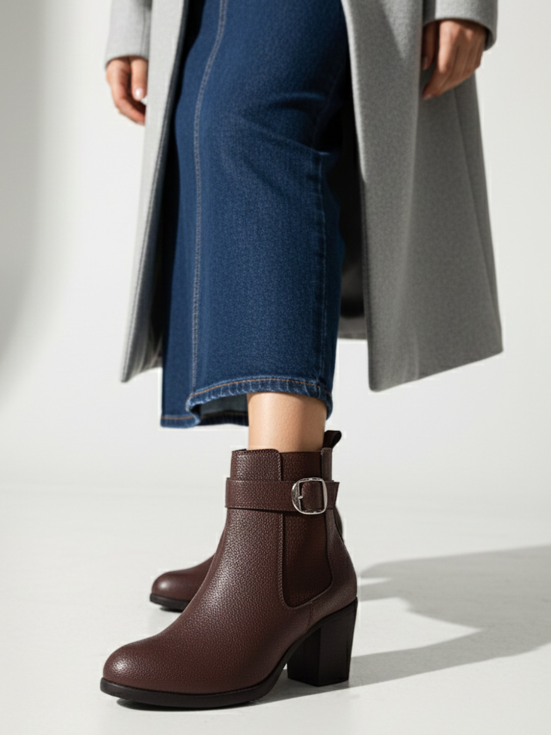 The Roadster Life Co. Women Buckle Detail Block Heel Chelsea Boots