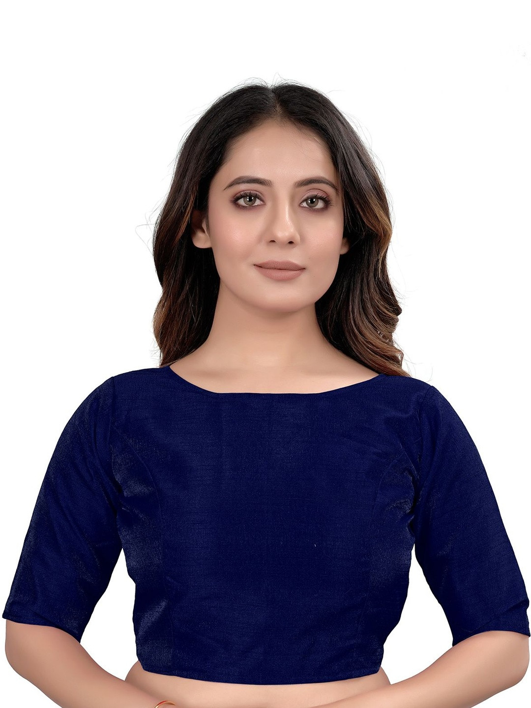 Nigel Designer Silk Boat Neck Saree Blouse