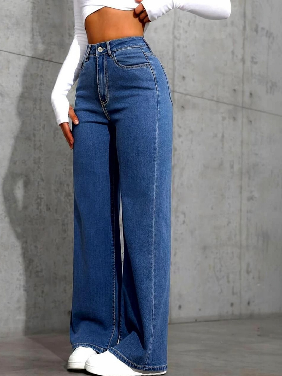 BAESD Women Straight Fit High-Rise Stretchable Jeans