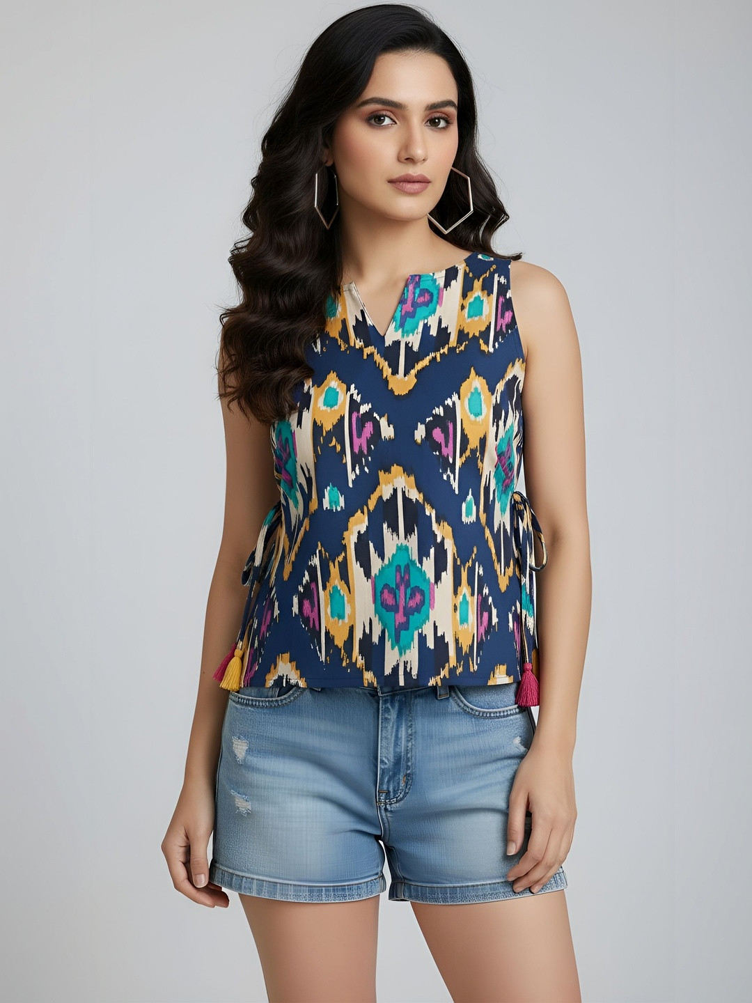 Nayo Print Ethnic Cotton Top